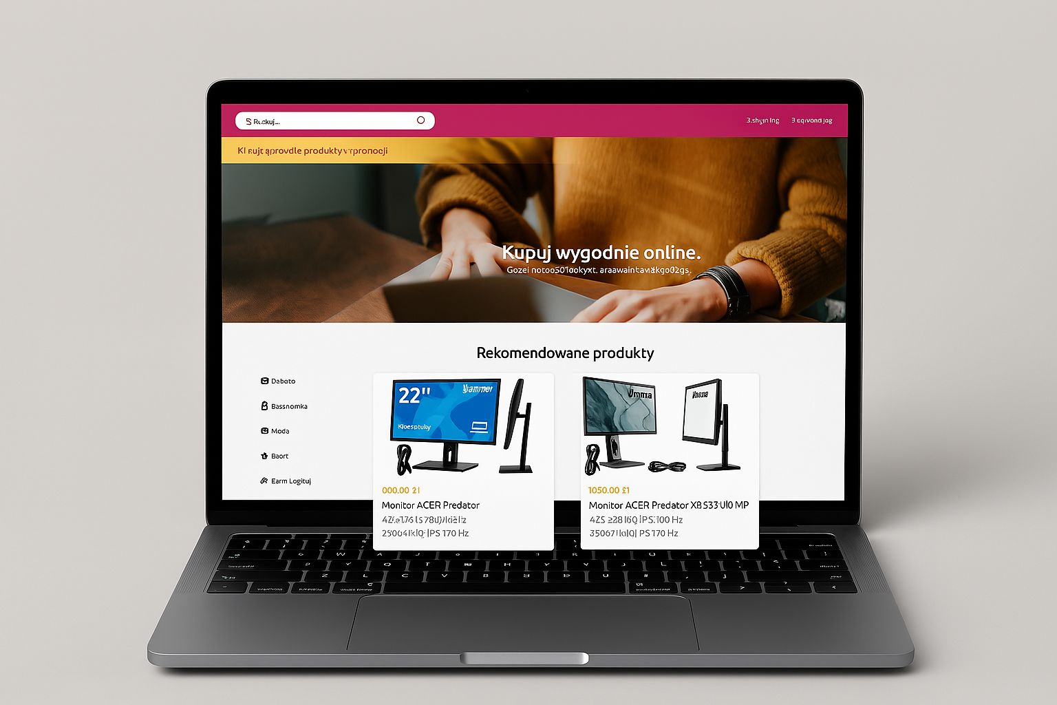 Podgląd projektu Platforma e-commerce/Sklep